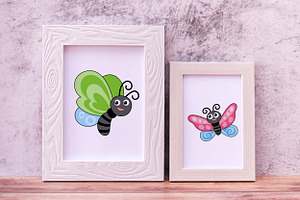 Butterfly Cartoon Filled Clipart