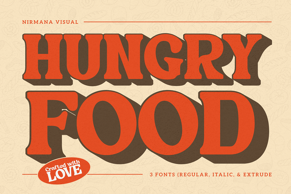 Hungry Food - Modern Logo Font, a Serif Font by Nirmana Visual (Photo 1 of 15)