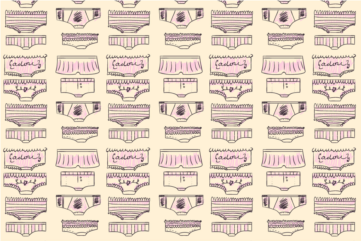 Doodled lingerie set, an Object Graphic by Kotozoid (Photo 7 of 9)