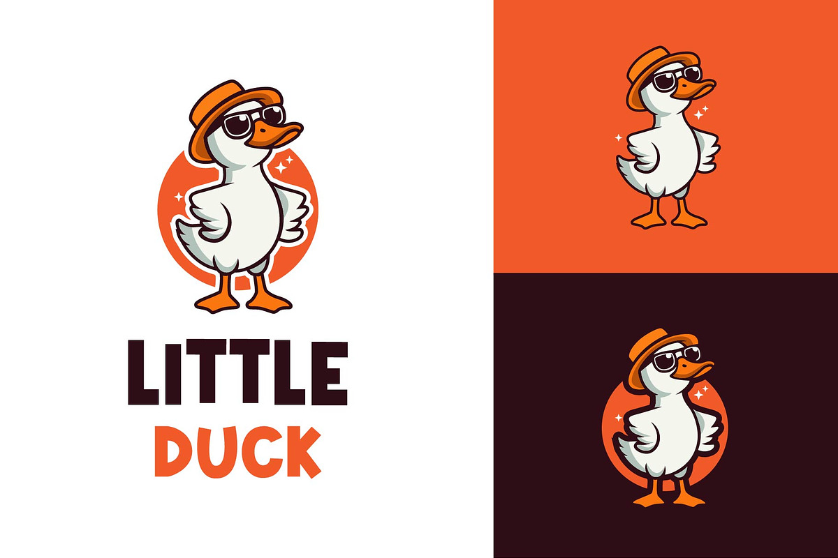 Duck Wear Sunglasses And Hat Logo, a Branding & Logo Template by funpixel