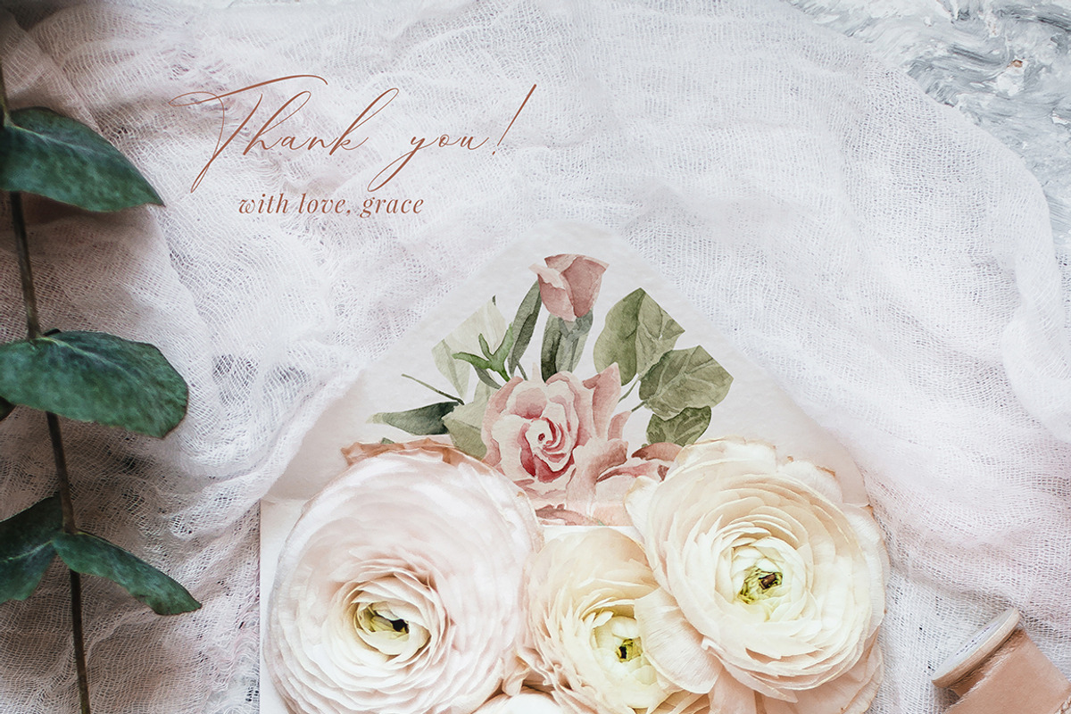 Blush Garden- Watercolor Floral set, a Texture Illustration by Grace Noboa Illustrations (Photo 10 of 10)