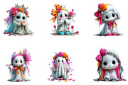Coquette Bow Ghosts Halloween, a Seasonal Illustration by CreationArt (Thumbnail 2 of 5)