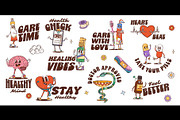 Medicine Y2K groovy stickers, a Healthcare Illustration by Buch&Bee (Thumbnail 2 of 3)