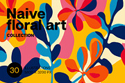 Naive floral art. 30 images, a Decorative Illustration by Handmadefont (Thumbnail 1 of 10)