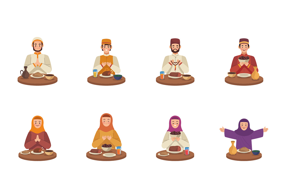 Iftar Meal Icons Set