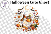 Halloween Cute Ghost, a Seasonal Illustration by CreationArt (Thumbnail 1 of 3)
