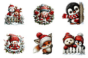 Christmas Peeking Clipart Bundle, a Seasonal Illustration by CreationArt (Thumbnail 5 of 6)