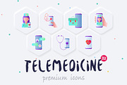 Telemedicine | 32 Icons Set, an Outline Icon by Marina Silence (Thumbnail 2 of 17)