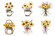 Yellow Flowers Spring Clipart, an Illustration by SinaCreation (Thumbnail 2 of 11)