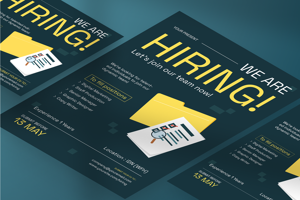 Green We are Hiring Flyer, a Flyer Template by Annora Studio (Photo 4 of 6)