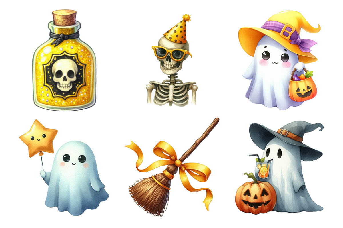 Yellow Halloween Clipart Sublimation, an Illustration by Daily.Designs (Photo 5 of 5)