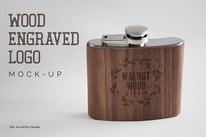 Wood Engraved Logo Mock-up