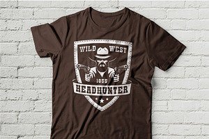 Cowboy Western Headhunter Badge