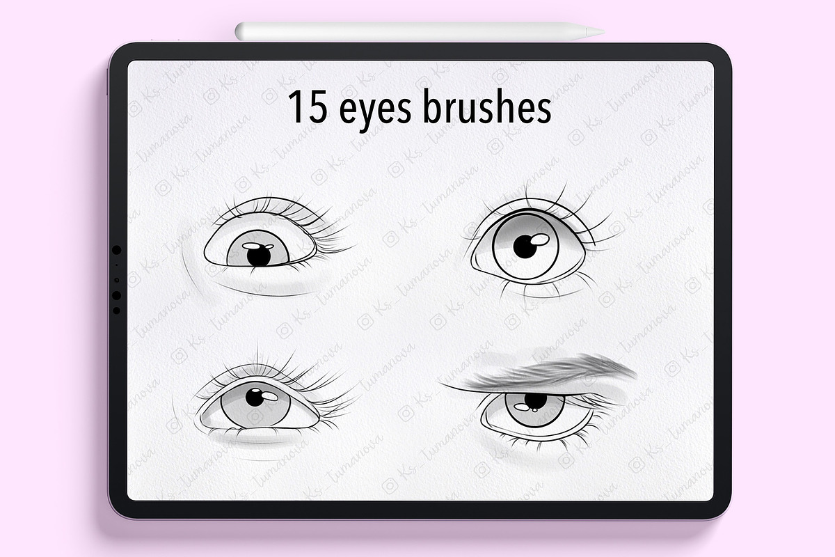 Procreate kid' portrait brushes, a Brush Add-On by KsTumanova (Photo 3 of 6)