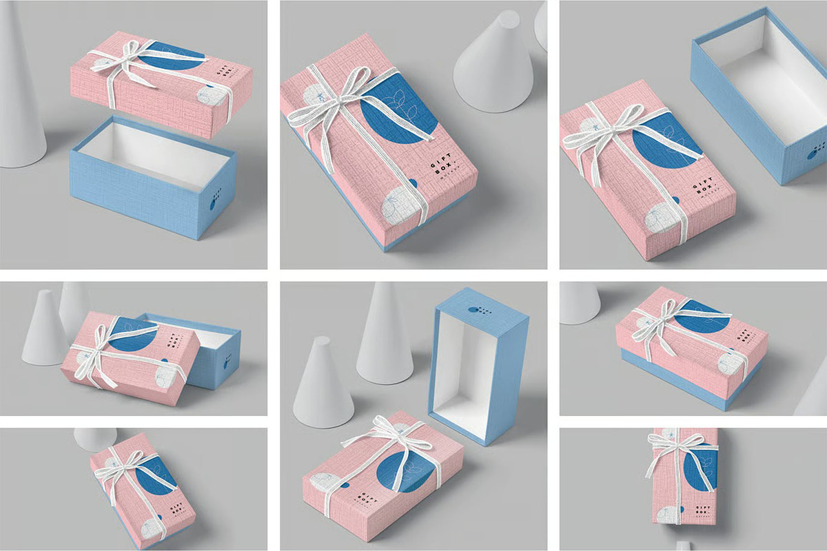 Gift Box Mockup, a Packaging Mockup by megostudi0 (Photo 1 of 11)