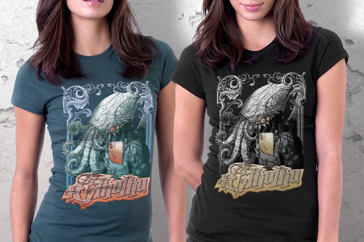 #Cthulhu with iPhone, an Illustration by inshader (Photo 3 of 6)