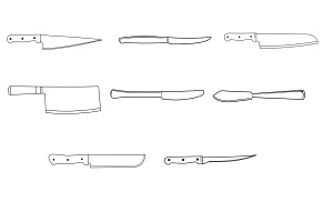 Kitchen Knife Set 1 Procreate Brush