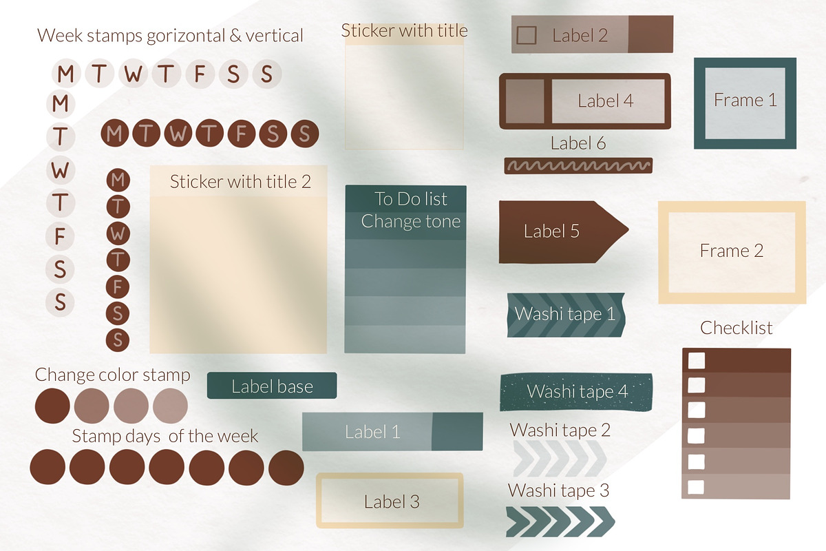 Stamp brushes bundle for Procreate, a Brush Add-On by Let's Art (Photo 3 of 19)