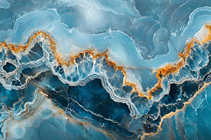 Blue Agate Geode with Gold Veins, Natural Crystal Texture, a Background Photo by Photostock