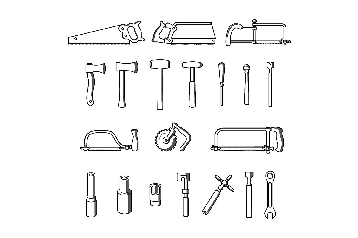 Rare antique and everyday tool icons, an Object Illustration by LogosDen (Photo 1 of 3)