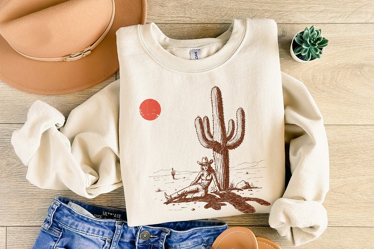 Retro Cowgirl Cactus png, Western, an Illustration by SharpMarketplace (Photo 8 of 9)