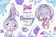 Bunny. Watercolor Сollection, an Animal Illustration by Warm Hearted Studio (Thumbnail 1 of 7)