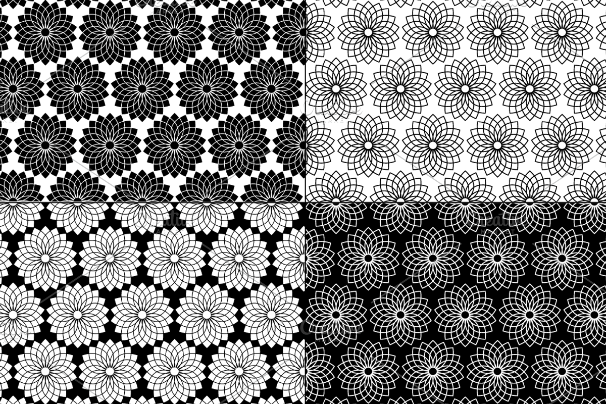 Seamless Black Geometric Patterns, a Pattern Graphic by Melissa Held Designs (Photo 7 of 8)