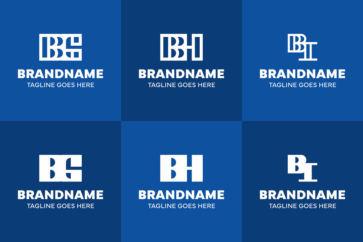 Letters BG BH BI Monogram Logo Set, a Branding & Logo Template by Pray Art Design Studio (Photo 2 of 2)