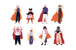 Diverse people superheroes set, a Person Illustration by PaperTrident