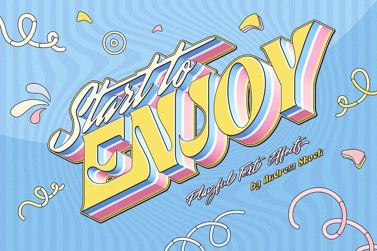 Playful Text Effects, a Layer Style Add-On by Andrew Skoch Design (Photo 3 of 9)