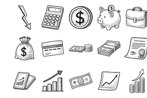 Finance Business Icons, an Object Graphic by nikagraphic