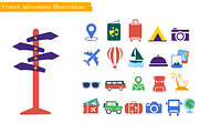 Travel Adventure Illustration Set, an Object Illustration by Artnivora.Std (Thumbnail 1 of 3)