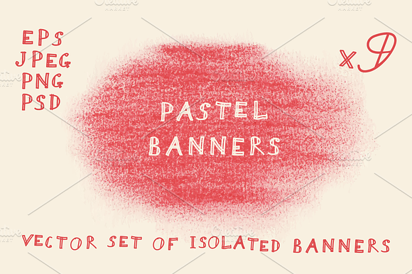 9 Isolated Pastel Banners preview 3