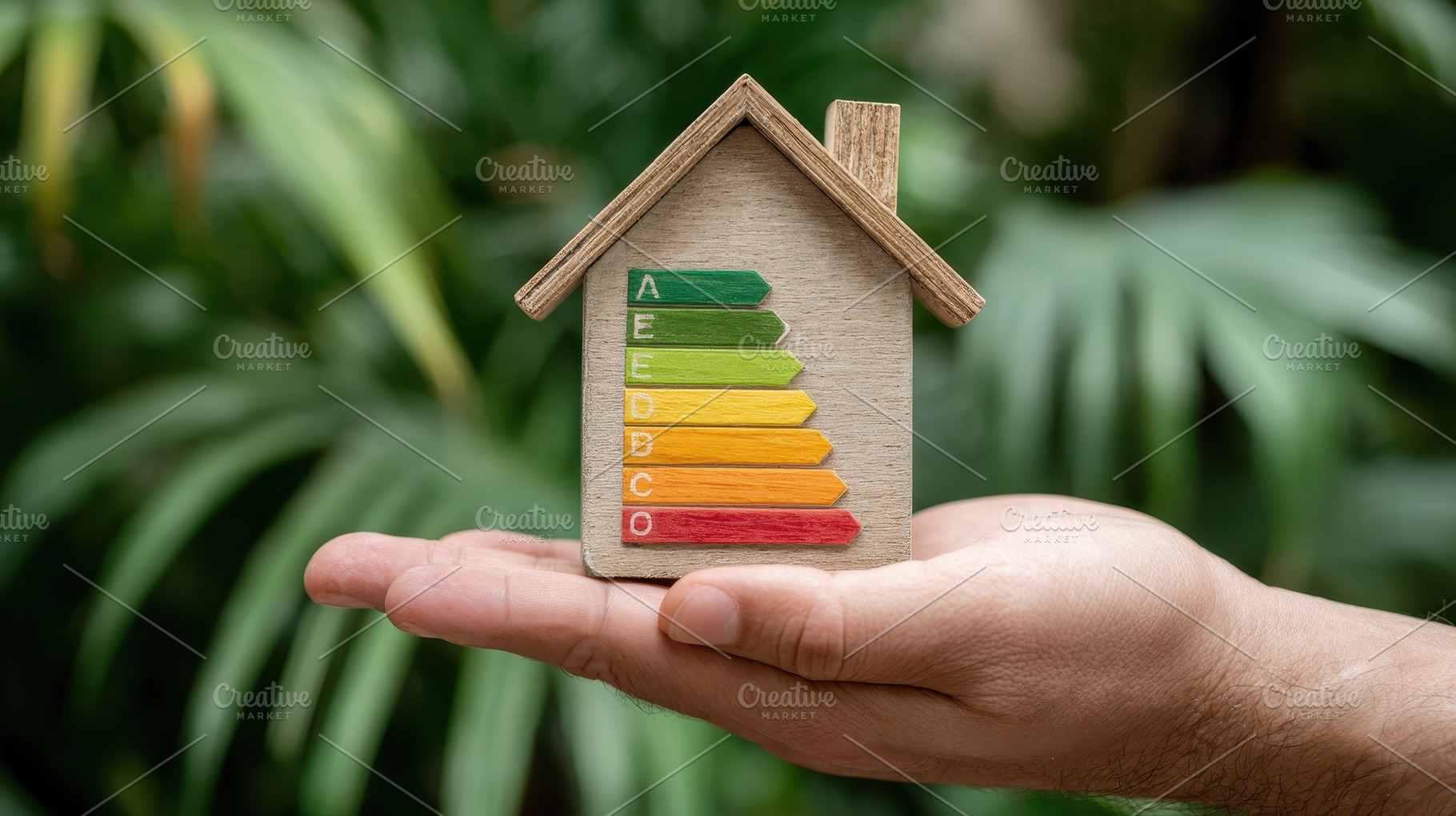 Hand holding energy efficient home m, a Photo by Pixeness Studio