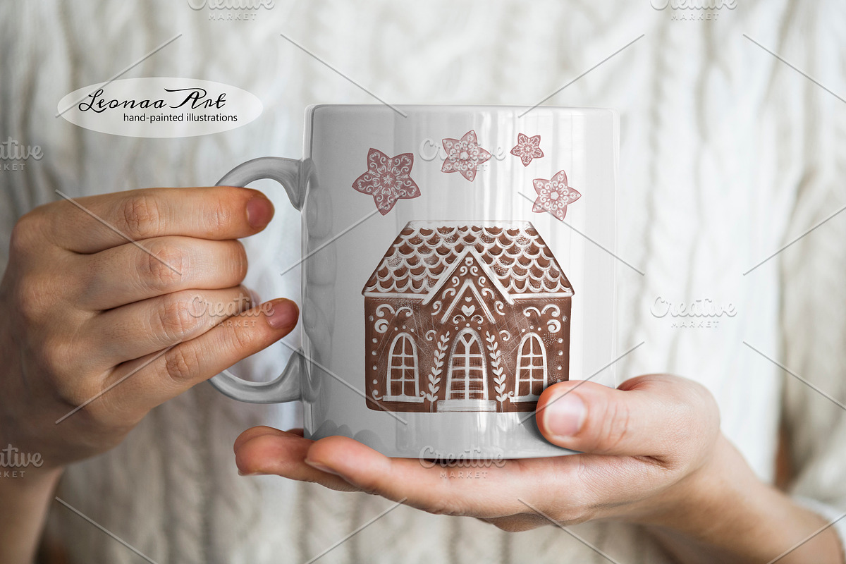 Christmas Gingerbread Clip Art, a Seasonal Illustration by Leonaa art (Photo 8 of 9)