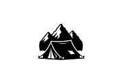 Tent and Mountain Emblem Bundle, an Object Illustration by Gfx_Store (Thumbnail 3 of 12)