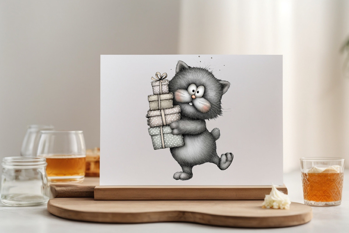 Gray Cat Clipart Bundle., an Illustration by SVGArt (Photo 5 of 9)