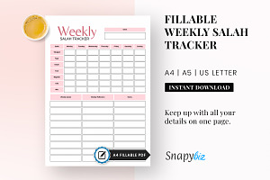 Printable Weekly Salah Tracker