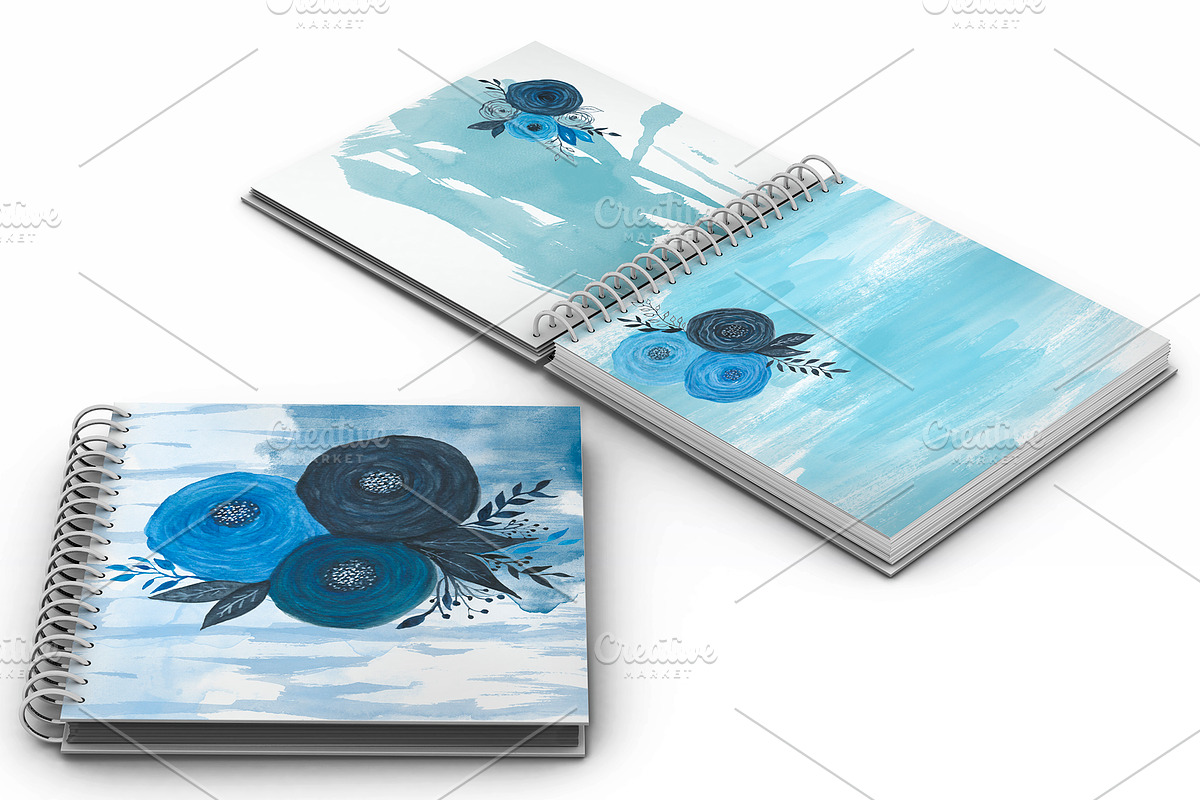 Watercolor  Blue Bouquets, an Illustration by Li Zamperini (Photo 3 of 3)