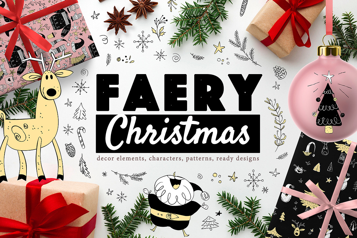 faery Christmas kit, an Animal Illustration by Funnystore (Photo 1 of 13)