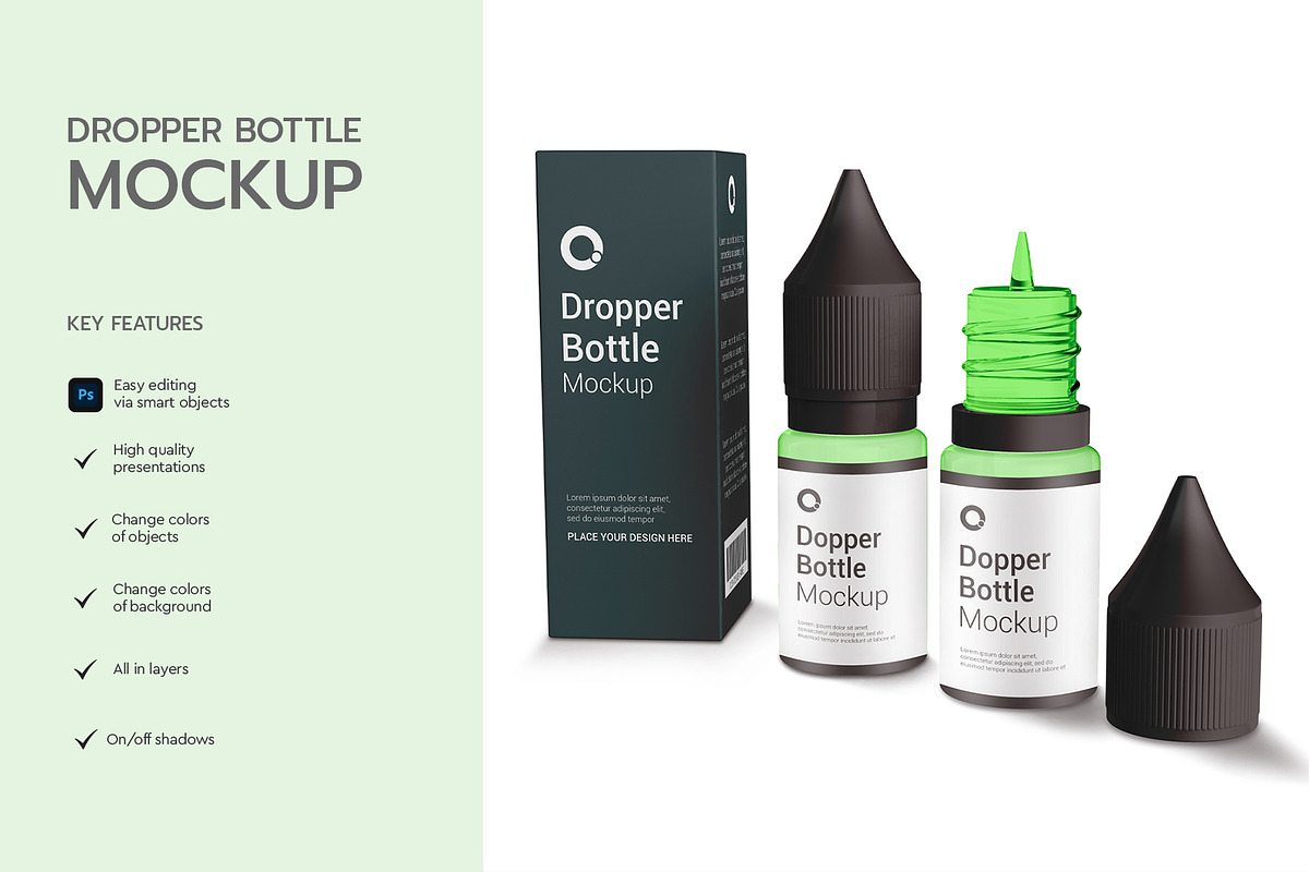Frosted Glass Dropper Bottle Mockup, a Product Mockup by graphypix (Photo 4 of 4)