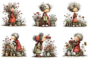Whimsical Garden Grandma Clipart, an Illustration by CraftArtStudio (Thumbnail 3 of 6)