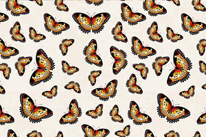 Butterflies Vector Seamless Textures