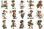 Whimsical Spring Girl Clipart, an Illustration by OK Design (Thumbnail 3 of 6)