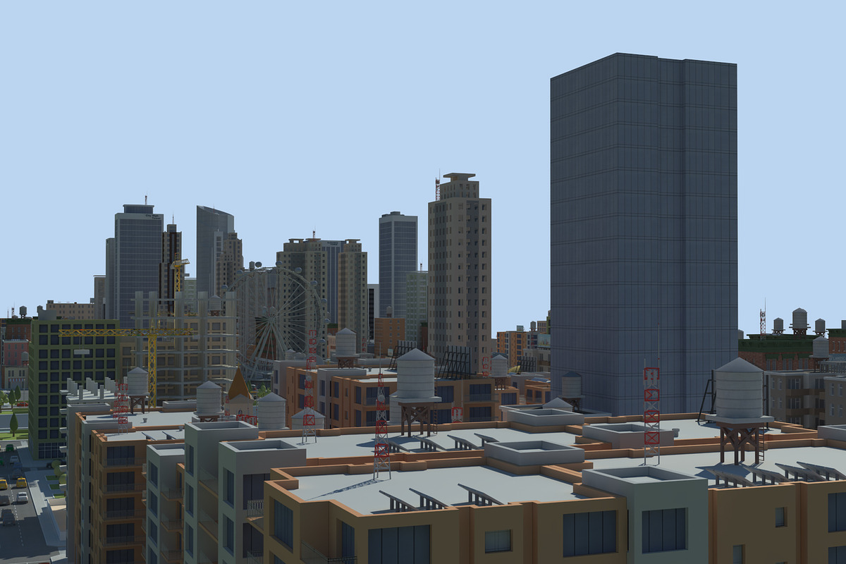 Realistic Lowpoly Simple City VR/AR, an Environmental 3D Model by NOMODOL (Photo 21 of 59)