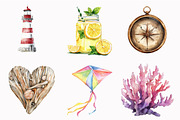 Watercolor Beach Clipart, an Illustration by Design Market (Thumbnail 5 of 5)