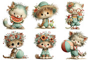 Whimsical Summer Cat Clipart, an Illustration by Daily.Designs (Thumbnail 3 of 5)