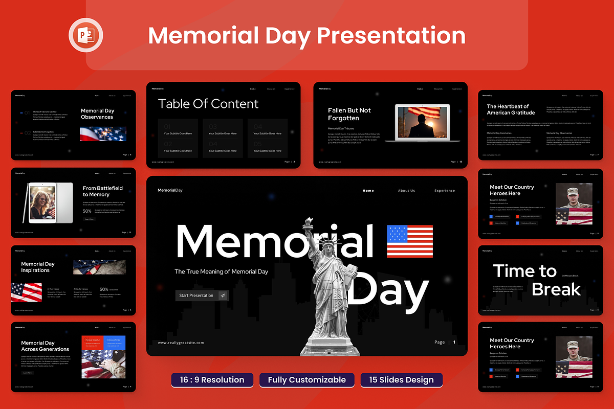 Memorial Day Presentation, a Presentation Template by Annora Studio (Photo 1 of 7)