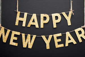 Golden glittery HAPPY NEW YEAR, a Holiday Photo by MistyDay