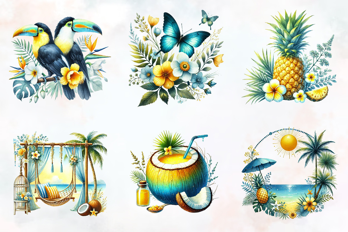 Tropical spring clipart, an Illustration by RobertsArt (Photo 2 of 7)